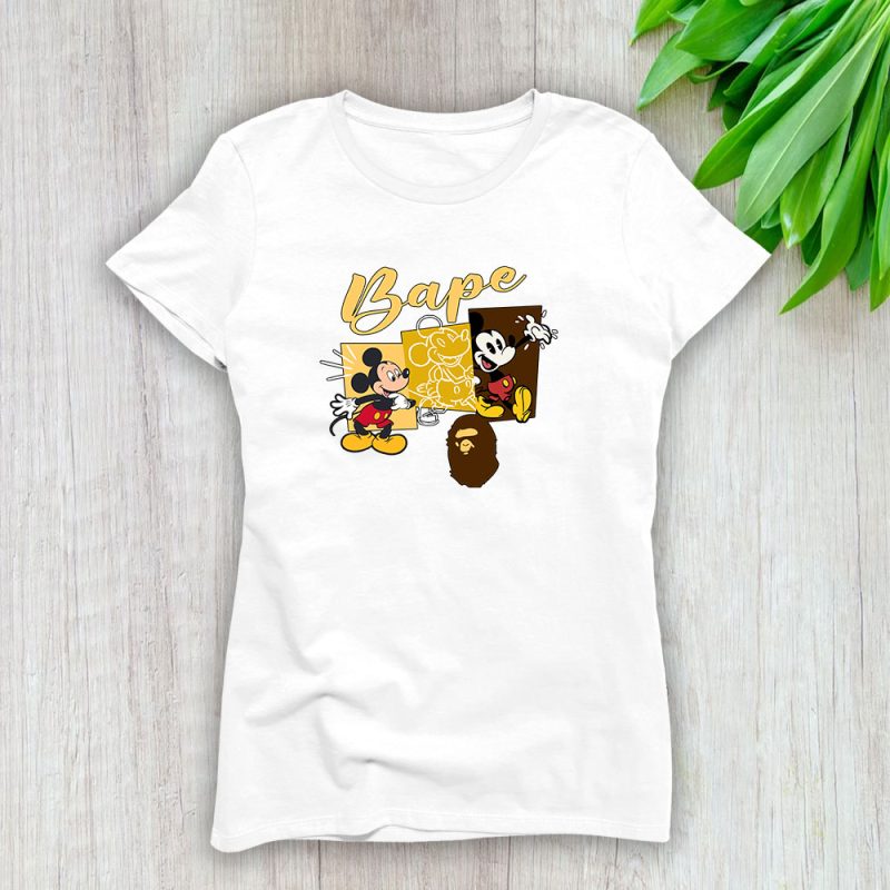 Mickey Mouse Bape Lady T-Shirt Women Cotton Tee TLT7586