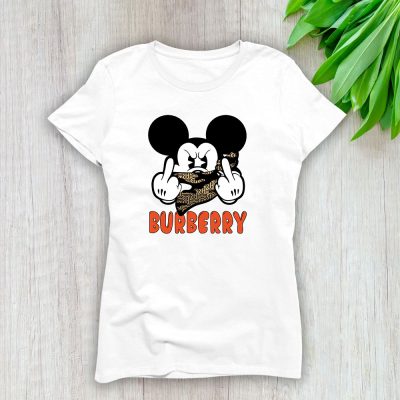 Mickey Mouse Burberry Lady T-Shirt Women Cotton Tee TLT7583