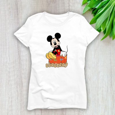 Mickey Mouse Burberry Lady T-Shirt Women Cotton Tee TLT7587