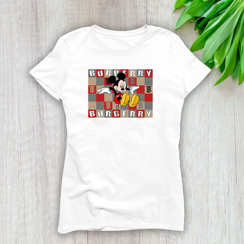 Mickey Mouse Burberry Lady T-Shirt Women Tee LTL8226