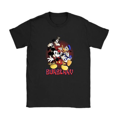 Mickey Mouse Donald Duck Goofy Burberry Unisex T-Shirt Cotton Tee TAT8257