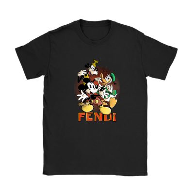 Mickey Mouse Donald Duck Goofy Fendi Unisex T-Shirt Cotton Tee TAT8260