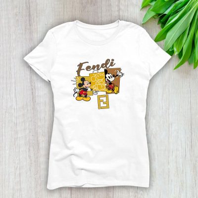 Mickey Mouse Fendi Lady T-Shirt Women Cotton Tee TLT7597