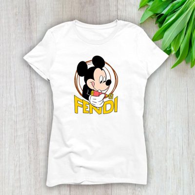 Mickey Mouse Fendi Lady T-Shirt Women Tee LTL8269