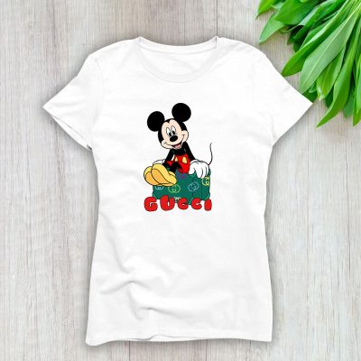 Mickey Mouse Gucci Lady T-Shirt Women Cotton Tee TLT7603