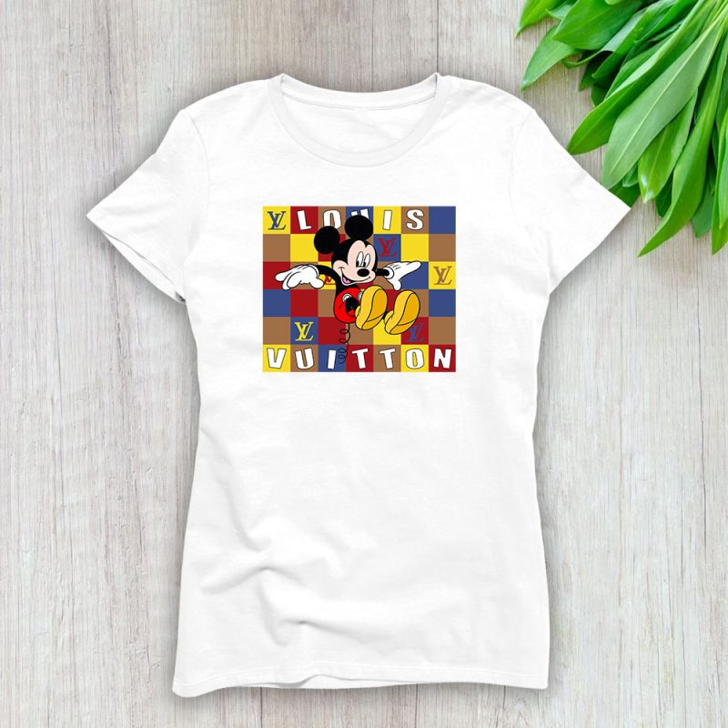 Mickey Mouse Louis Vuitton Lady T-Shirt Women Tee LTL8290