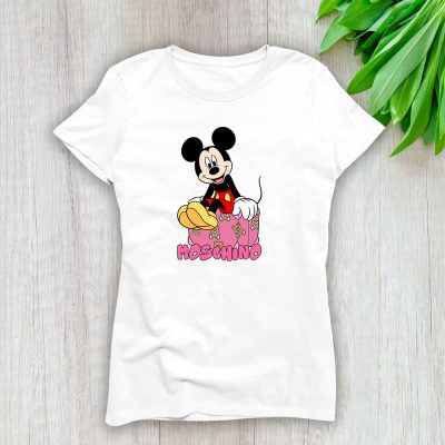 Mickey Mouse Moschino Lady T-Shirt Women Cotton Tee TLT7612