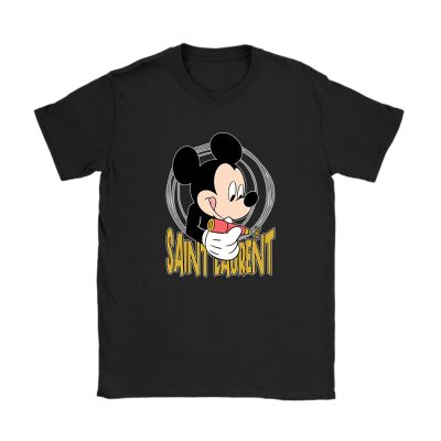 Mickey Mouse Saint Laurent Unisex T-Shirt Cotton Tee TAT8309