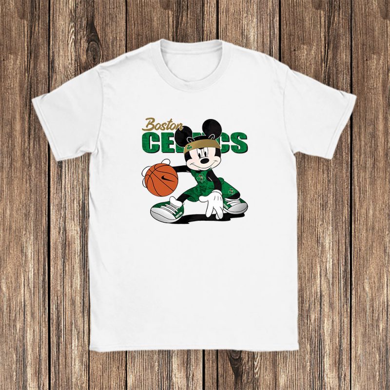 Mickey Mouse X Boston Celtics Team NBA Basketball Fan Unisex T-Shirt Cotton Tee TAT8610