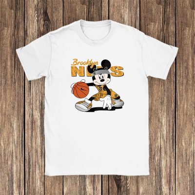 Mickey Mouse X Brooklyn Nets Team NBA Basketball Fan Unisex T-Shirt Cotton Tee TAT8609