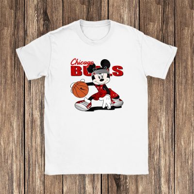 Mickey Mouse X Chicago Bulls Team NBA Basketball Fan Unisex T-Shirt Cotton Tee TAT8612