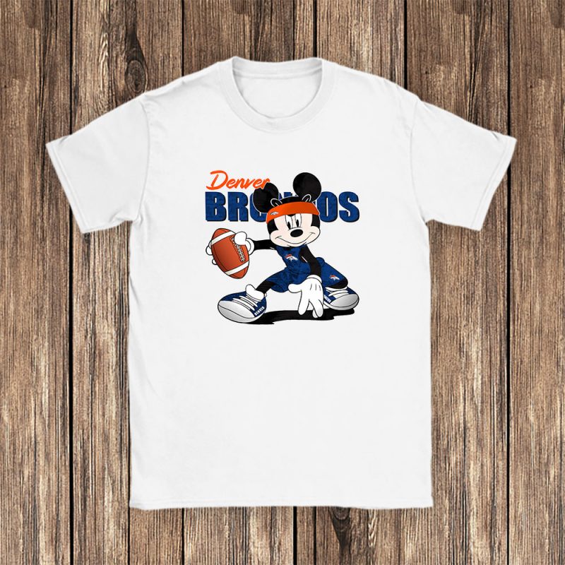 Mickey Mouse X Denver Broncos Team NFL American Football Unisex T-Shirt Cotton Tee TAT8630