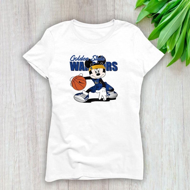 Mickey Mouse X Golden State Warriors Team NBA Basketball Fan Lady T-Shirt Women Tee LTL8616