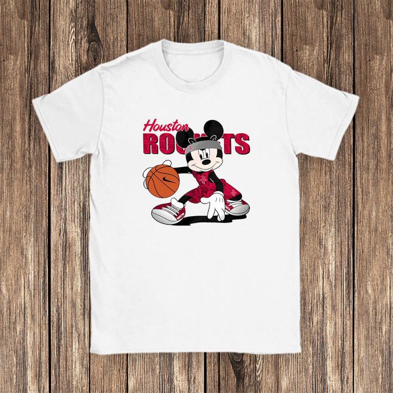 Mickey Mouse X Houston Rockets Team NBA Basketball Fan Unisex T-Shirt Cotton Tee TAT8619