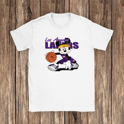 Mickey Mouse X Los Angeles Lakers Team NBA Basketball Fan Unisex T-Shirt Cotton Tee TAT8620