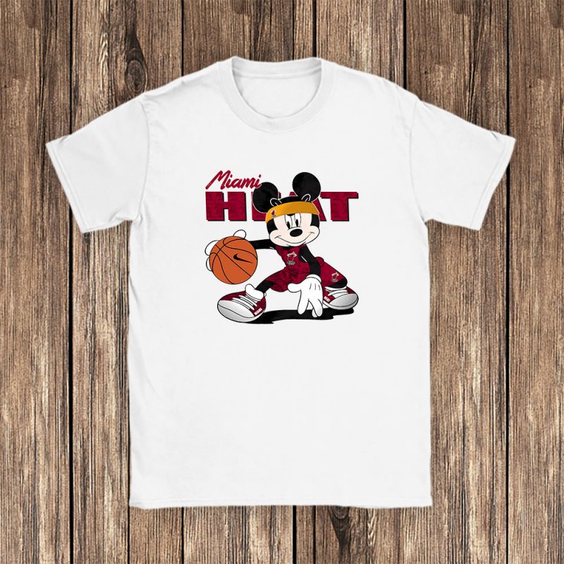 Mickey Mouse X Miami Heat Team NBA Basketball Fan Unisex T-Shirt Cotton Tee TAT8622