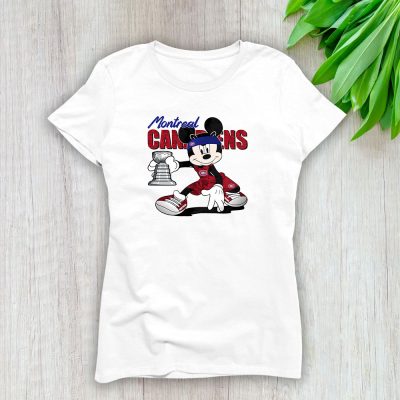 Mickey Mouse X Montreal Canadiens Team NHL Hockey Fan Lady T-Shirt Women Tee LTL8641