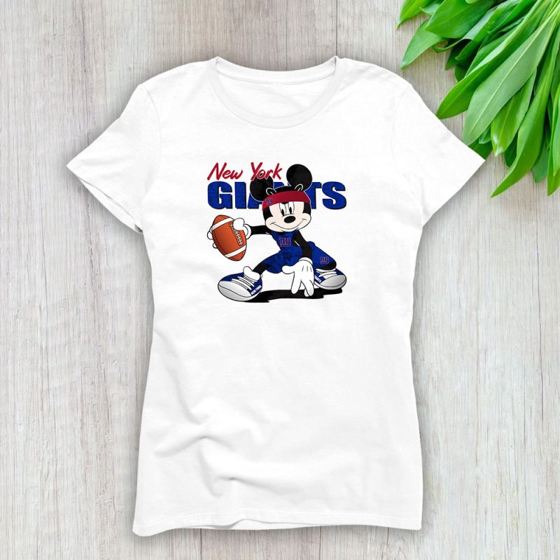 Mickey Mouse X New York Giants Team NFL American Football Lady T-Shirt Women Tee LTL8633