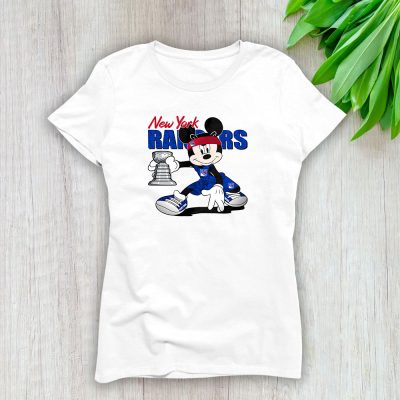 Mickey Mouse X New York Rangers Team NHL Hockey Fan Lady T-Shirt Women Tee LTL8642