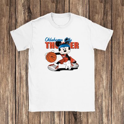 Mickey Mouse X Oklahoma City Thunder Team NBA Basketball Fan Unisex T-Shirt Cotton Tee TAT8626