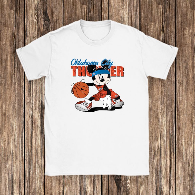 Mickey Mouse X Oklahoma City Thunder Team NBA Basketball Fan Unisex T-Shirt Cotton Tee TAT8626