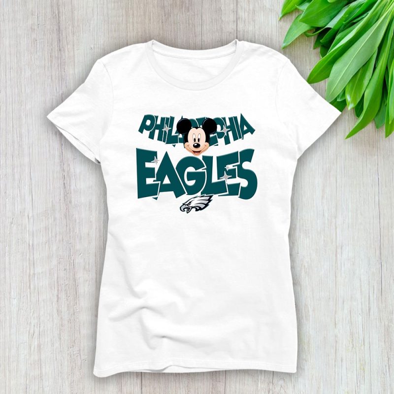 Mickey Mouse X Philadelphia Eagles Team X NFL X American Football Lady Shirt Women Tee TLT5816