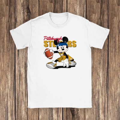 Mickey Mouse X Pittsburgh Steelers Team NFL American Football Unisex T-Shirt Cotton Tee TAT8635