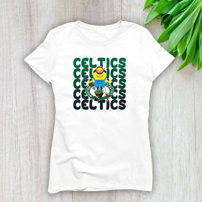 Minion X Boston Celtics Team NBA Basketball Lady T-Shirt Cotton Tee TLT6459