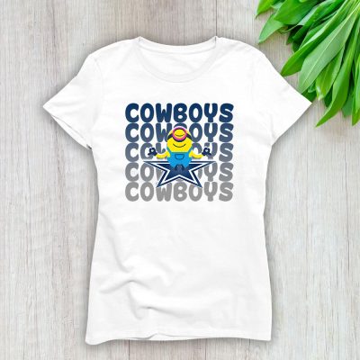 Minion X Dallas Cowboys Team X NFL X American Football Lady Shirt Women Tee TLT5776