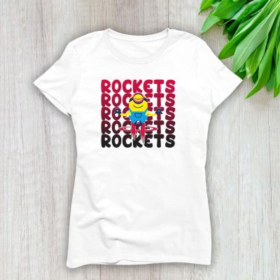 Minion X Houston Rockets Team NBA Basketball Lady T-Shirt Cotton Tee TLT6463