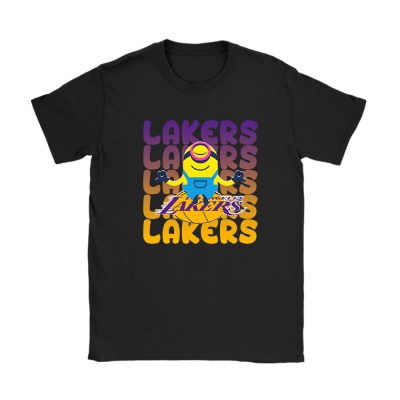 Minion X Los Angeles Lakers Team Nba Basketball Unisex T-Shirt Cotton Tee TAT6464