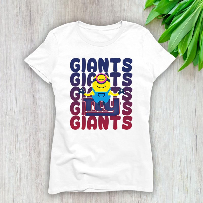 Minion X New York Giants Team X NFL X American Football Lady Shirt Women Tee TLT5780