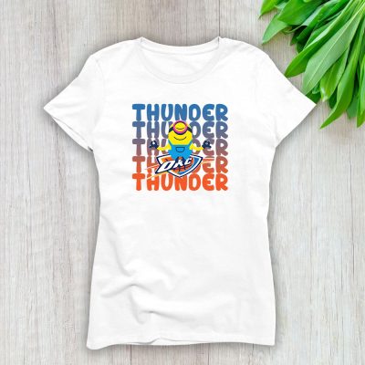Minion X Oklahoma City Thunder Team NBA Basketball Lady T-Shirt Cotton Tee TLT6467