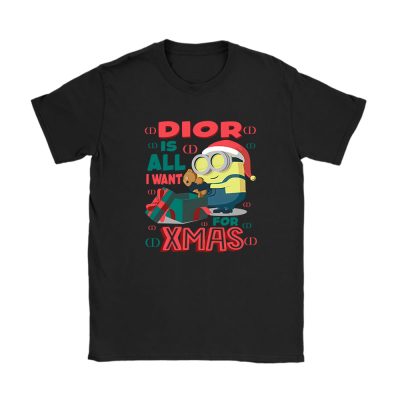 Minions Despicable Me Christmas Dior Brand Unisex T-Shirt Cotton Tee TAT6323