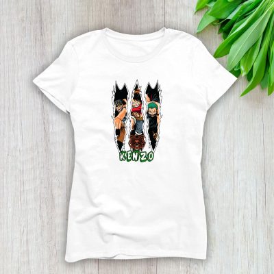 Monkey D Luffy Roronoa Zoro Usopp One Piece Kenzo Brand Lady T-Shirt Cotton Tee TLT6300