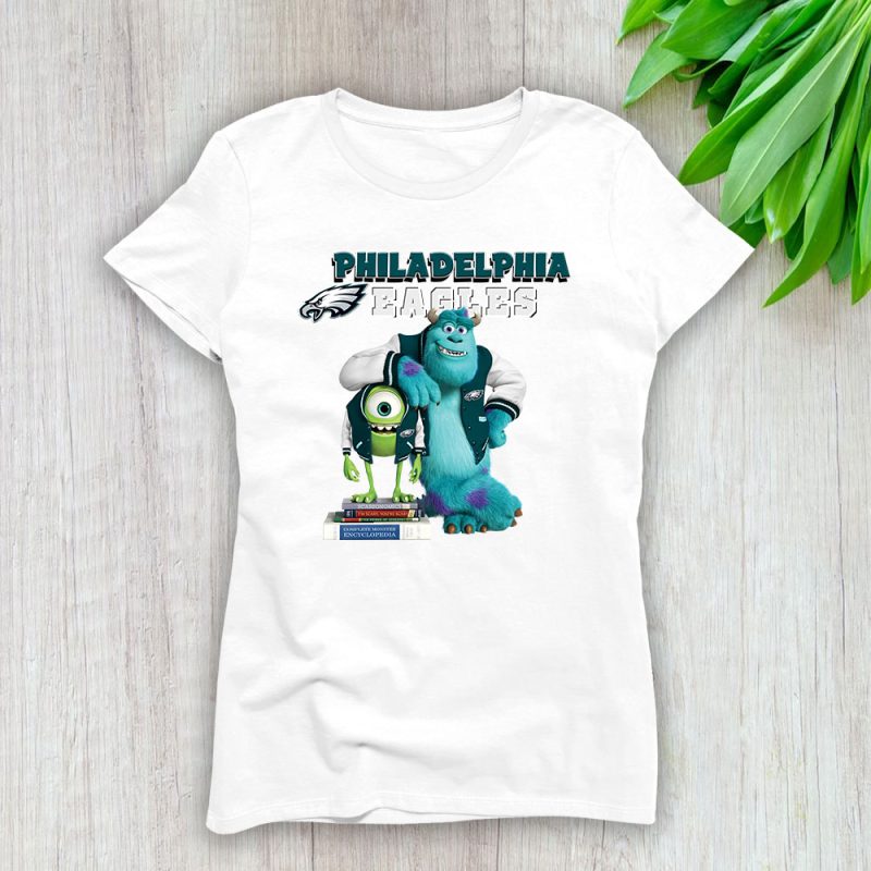 Monster X Mike X Sully X Philadelphia Eagles Team X NFL X American Football Lady Shirt Women Tee TLT5831