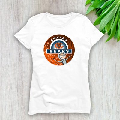 Morty X Rick And Morty X Chicago Bears Team NFL American Football Lady T-Shirt Women Tee TLT6811