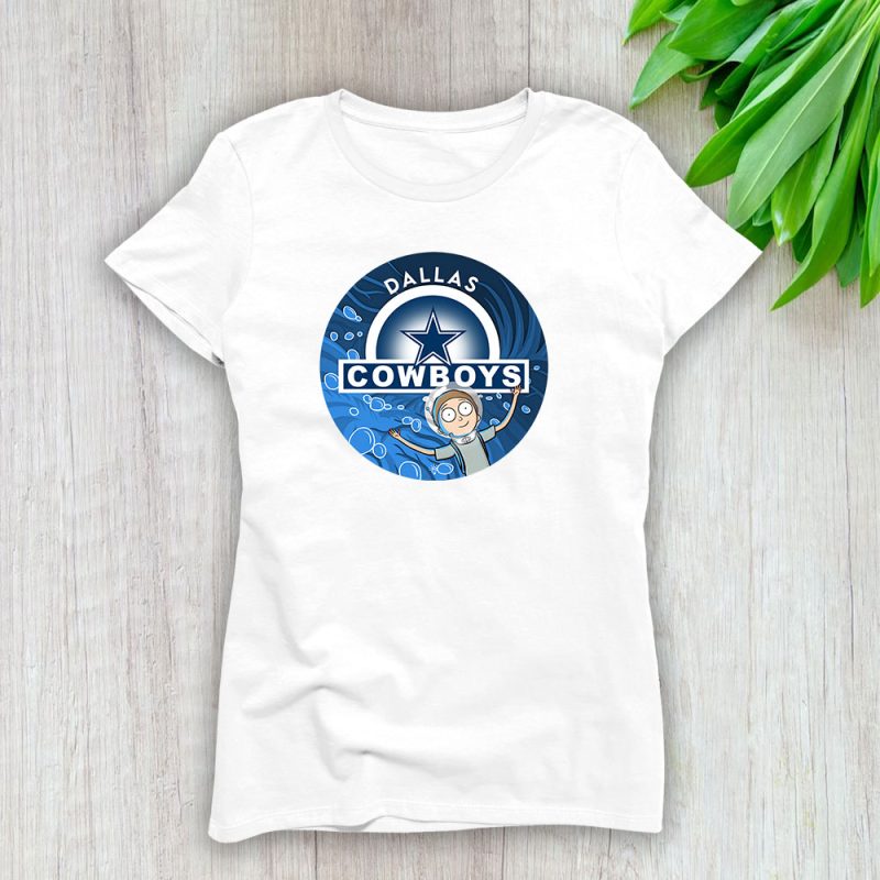 Morty X Rick And Morty X Dallas Cowboys Team X NFL X American Football Lady T-Shirt Women Tee TLT6812