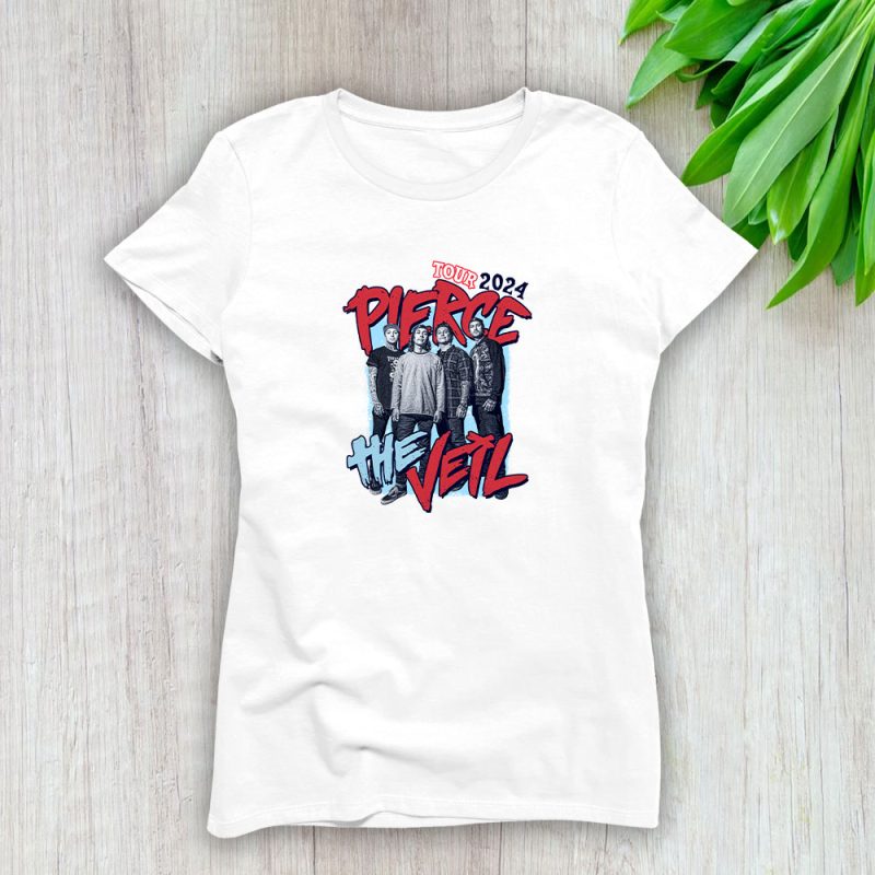 Pierce The Veil Unisex Rock Music Band 2024 Tour Lady T-Shirt Cotton Tee TLT6426