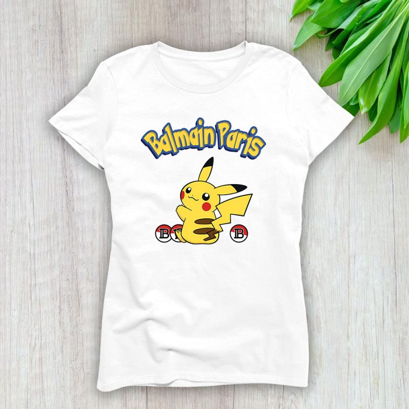 Pikachu Pokemon Balmain Paris Brand Lady Shirt Women Tee TLT5433