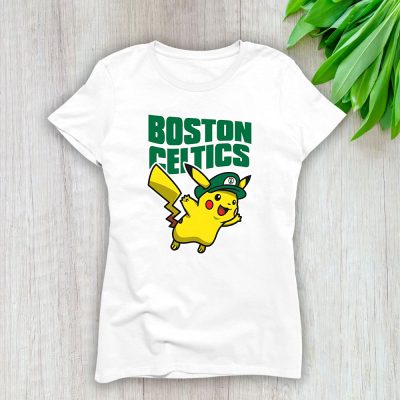 Pikachu X Boston Celtics Team X NBA X Basketball Lady Shirt Women Tee TLT5845