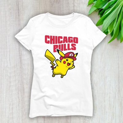 Pikachu X Chicago Bulls Team X NBA X Basketball Lady Shirt Women Tee TLT5847