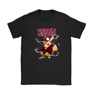 Pikachu X Cleveland Cavaliers Team NBA Basketball Unisex T-Shirt Cotton Tee TAT8684