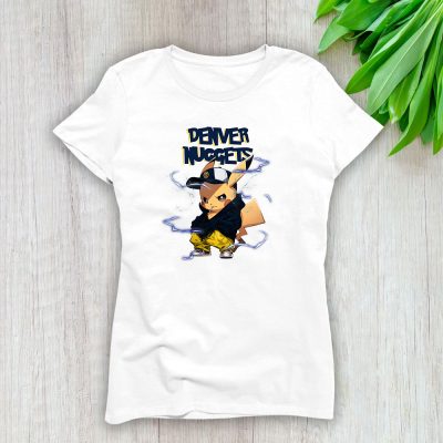 Pikachu X Denver Nuggets Team NBA Basketball Lady T-Shirt Women Tee LTL8687