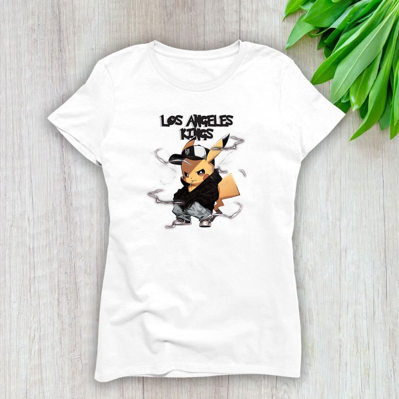 Pikachu X Los Angeles Kings Team X NHL X Hockey Fan Lady T-Shirt Women Tee LTL8785