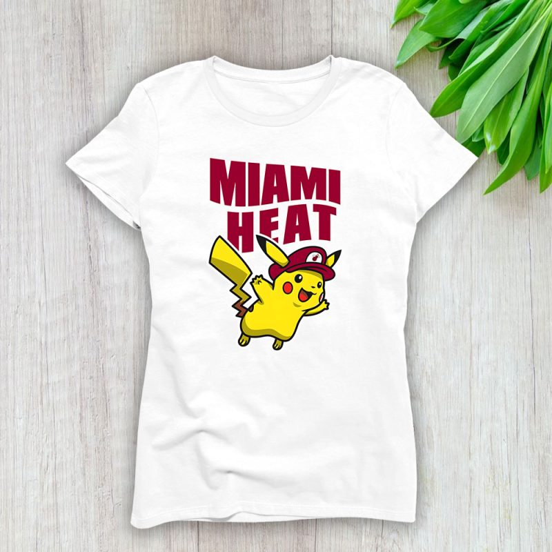 Pikachu X Miami Heat Team X NBA X Basketball Lady Shirt Women Tee TLT5853