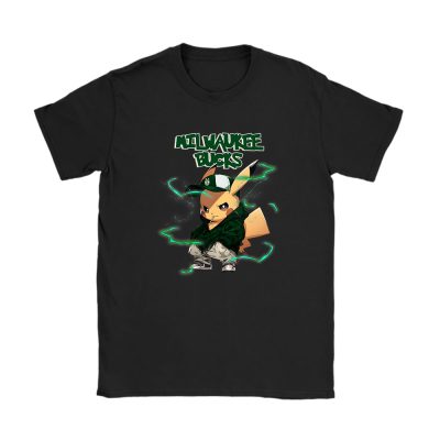 Pikachu X Milwaukee Bucks Team NBA Basketball Unisex T-Shirt Cotton Tee TAT8694