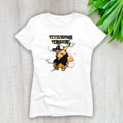 Pikachu X Pittsburgh Penguins Team X NHL X Hockey Fan Lady T-Shirt Women Tee LTL8795