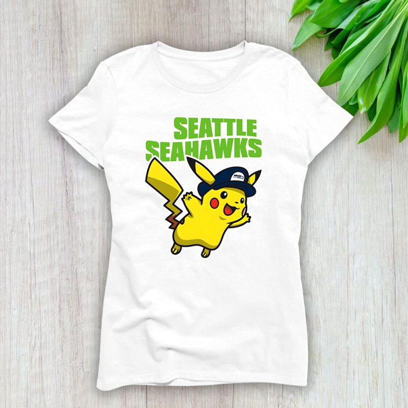 Pikachu X Seattle Seahawks Team X NFL X American Football Lady Shirt Women Tee TLT5863