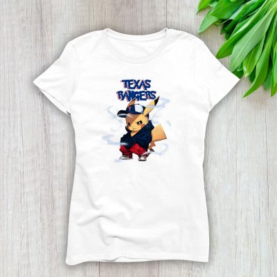 Pikachu X Texas Rangers Team X MLB X Baseball Fans Lady T-Shirt Women Tee LTL8770